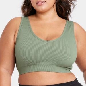 Colsie Reversible Ribbed Bralette Sage Green (XL) | Like New | Lounge Sports Bra